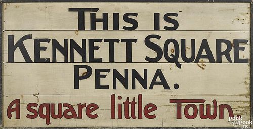 Painted sign for Kennett Square Pennsylvania