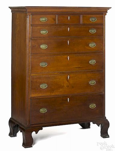 Pennsylvania Chippendale cherry tall chest