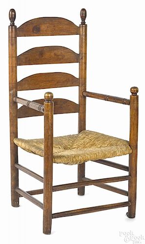 N.J. or N.Y.four-slat ladderback armchair