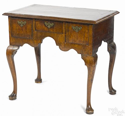 George II walnut veneer dressing table