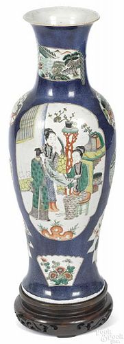 Chinese blue ground porcelain vase