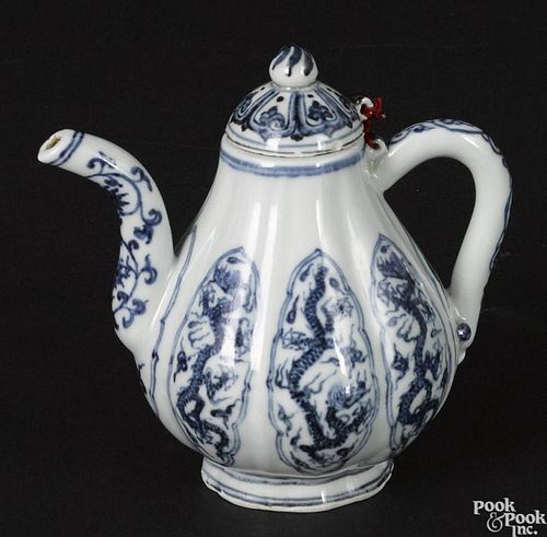 Chinese blue and white porcelain teapot