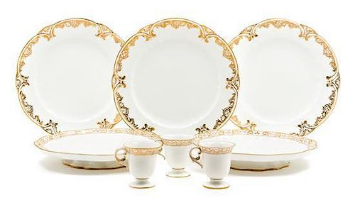 A Sevres Style Porcelain Dessert Service Diameter of dinner plate 9 5/8 inches.