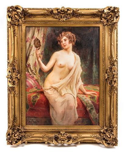 Abel Dominique Boye, (French, 1864-1934), Femme au miroir