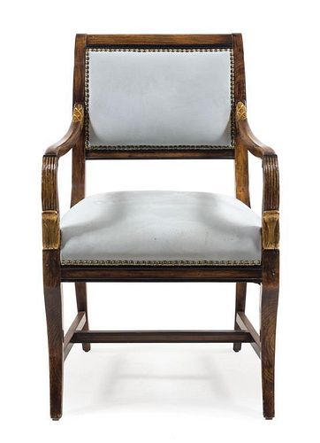 A Continental Parcel Gilt Armchair Height 37 3/4 inches.