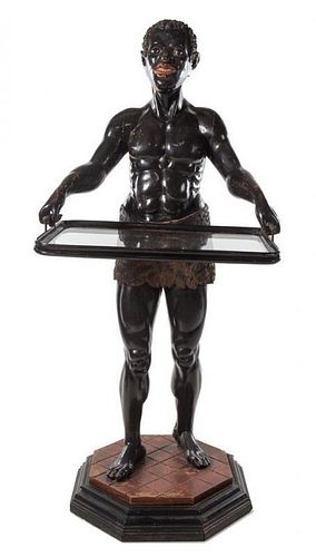 * A Venetian Style Painted Blackamoor Figure Height 67 inches.