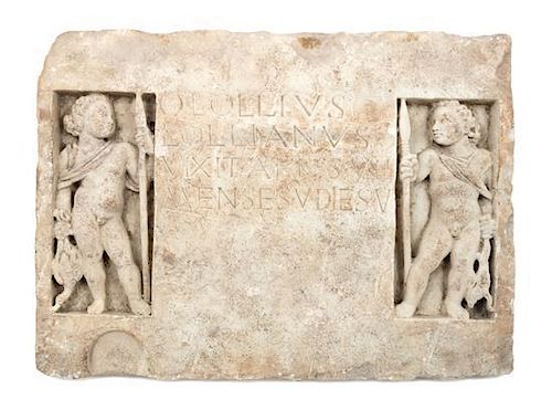 A Roman Marble Funerary Relief