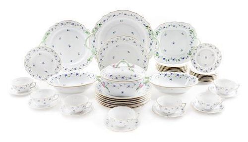 A Herend Porcelain Partial Dinner Service Width of widest 15 1/2 inches.