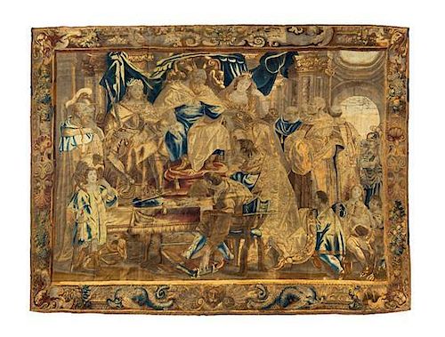 A Flemish Silk and Wool Tapestry Depicting The Story of Duchy of Brabant 12 feet 6 inches x 14 feet 3 inches.