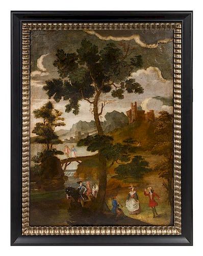 Continental School, (17th/18th Century), Landscape with Figures