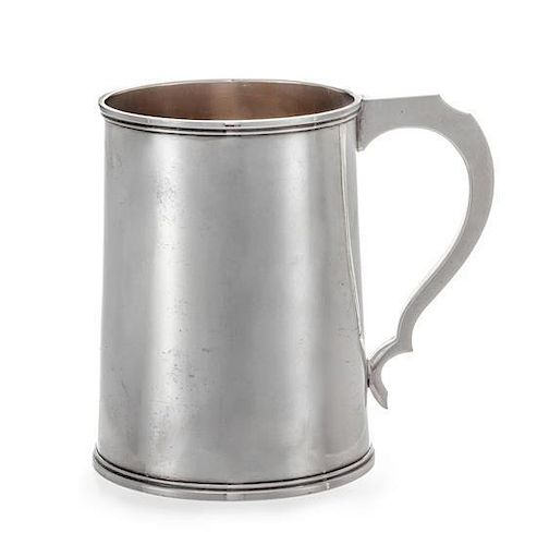 A George III Silver Mug, Peter & William Bateman, London, 1807, the cylindrical body with a scroll handle.