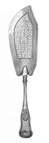 A George IV Silver Fish Server, William Chawner, London, 1825, the King's pattern handle with a pierced serving blade.