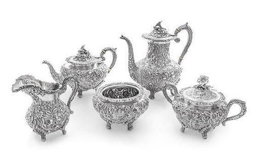 * An American Five-Piece Tea and Coffee Service, Baltimore Silversmiths Mfg. Co., Baltimore, MD, Early 20th Century, comprisi