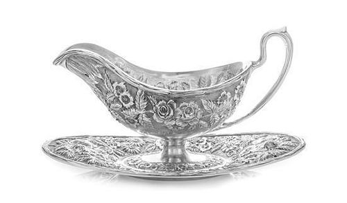 * An American Silver Sauce Boat and Underplate