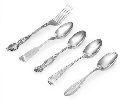 A Collection of American Silver Flatware Articles, Various Makers, comprising 12 Wallace dinner forks, 6 Gorham teaspoons, 6
