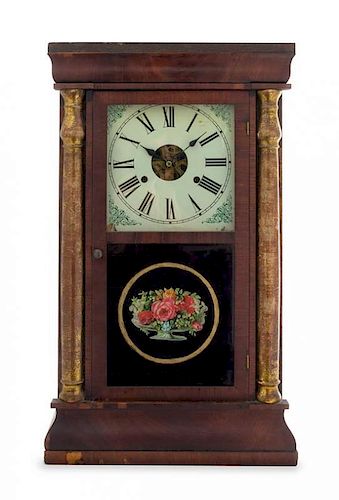 An American Mahogany Shelf Clock Height 25 inches.