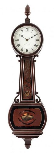 An American Mahogany Bicentennial Banjo Clock Height 41 1/2 inches.