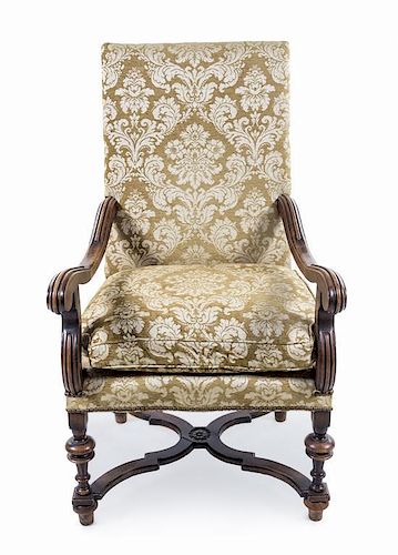 A William and Mary Style Walnut Armchair