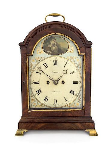 A George III Mahogany Bracket Clock Height 16 3/4 inches.