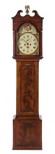 An English Mahogany Tall Case Clock Height 86 inches.