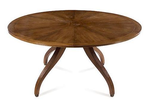 A Regency Style Circular Dining Table Height 29 x diameter of top 60 inches.