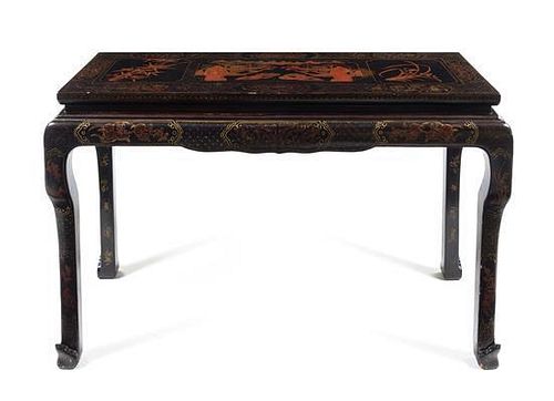 * A Chinese Lacquered Altar Table Height 32 7/8 x width 51 3/4 x depth 19 1/4 inches.