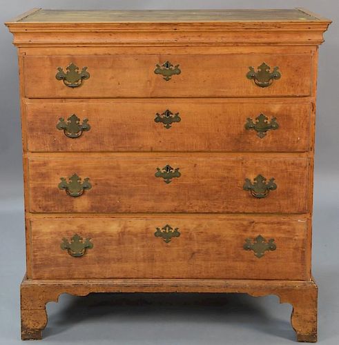 Chippendale cherry four drawer chest set on cut out bracket base, circa 1770.  ht. 41in., wd. 36in., dp. 20in. Provenance:  E