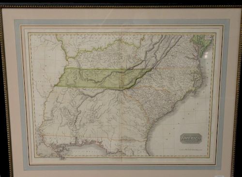 19th Century hand colored engraved map  America, Southern Part  Drawn by L. Hebert under direction of John Pinkerton, Philade