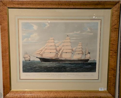 Nathaniel Currier  hand colored lithograph  Clipper Ship "Great Republic"  Built by Donald McKay Esq of East Boston, Mass 185