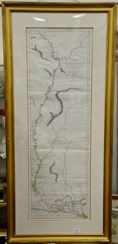 Copper engraved map, Course of the River Mississippi from the Balise to Fort Chartres: Taken on an Expedition to the Illinois