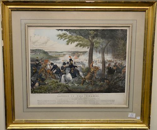 John Dorival  hand colored lithograph Battle of the Thames 5th October 1813 Dedicated to Andrew Jackson marked lower left: Dr