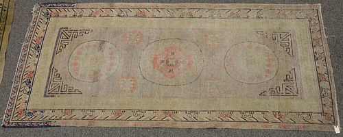 Oriental hall runner (overall worn, very low). 
5' x 10'