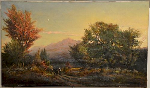 Thaddeus Defrees (1855-1888)  October Twilight  View of Mote Mt. from Ward's Hill five mile circuit Jackson, NH  signed and d