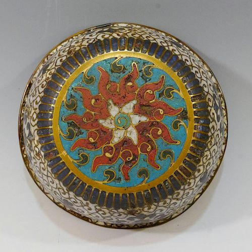 CHINESE ANTIQUE CLOISONNE BOWL - MING DYNASTY 16TH CENTURY