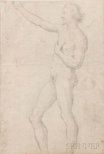 Italian School, Late 16th Century      Two Drawings: A Double-sided Drawing with a Standing Male Nude on the Recto