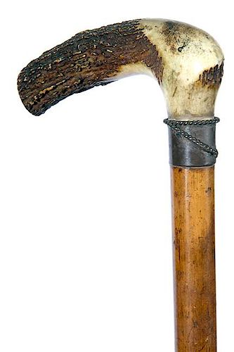 33. Political Cane- Late 19th Century- A stag handle that belonged to “CP. Layfayette McWilliams” a supporter of Presiden