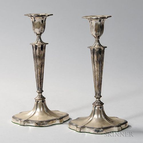 Pair of Elizabeth II Sterling Silver Candlesticks