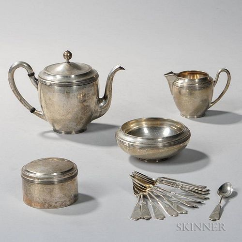 Four-piece Dutch .833 Silver Tea Service