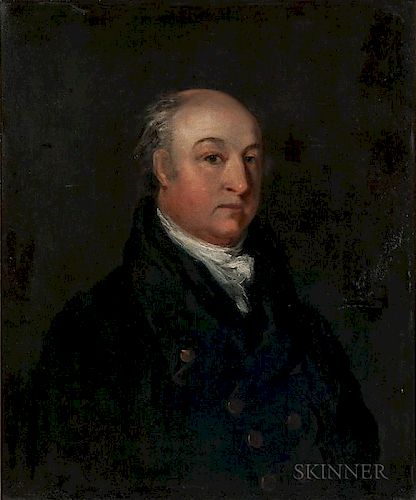 British School, Early 19th Century, Portrait of a Gentleman, Unsigned, with a label from J.G. Moore, London, affixed to the b