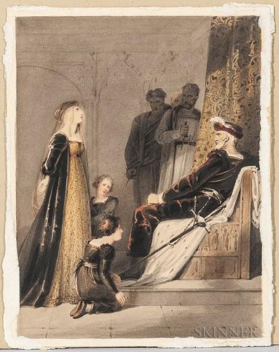British School, 19th Century, Elizabeth Woodville Pleading for Her Children (the children of Edward IV, Edward V and Richard 