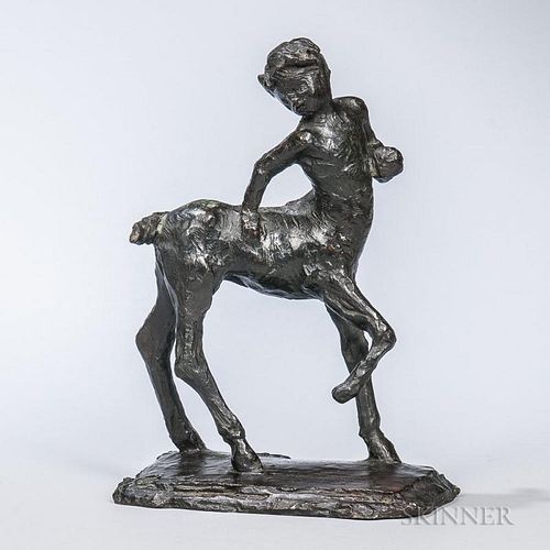 Jean-Alexandre-Joseph Falguiere (French, 1831-1900)  Bronze Figure of a Centaur, depicted on a shaped plinth, impressed found