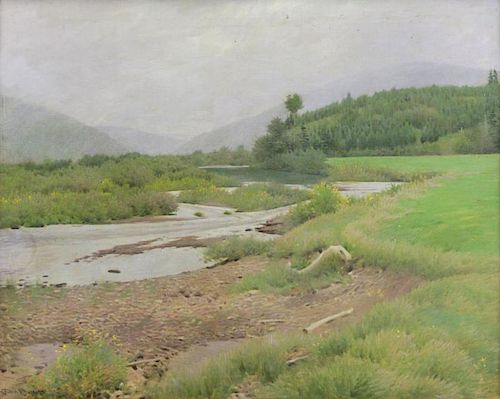 DUMOND, Frank. Oil on Canvas. River Landscape.