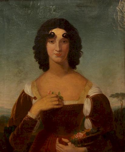 Portrait of a Girl with Curl, 19th century Italian School