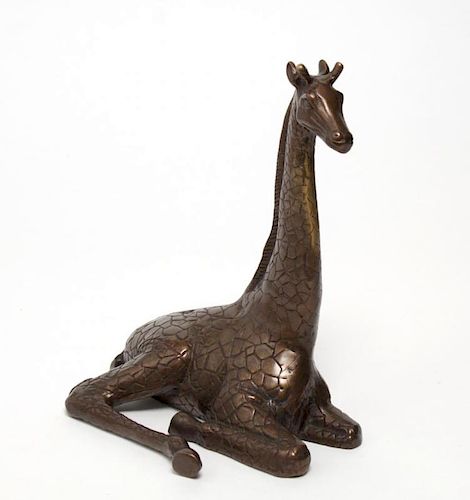 Giraffe Tabletop Sculpture, in Bronzed Metal