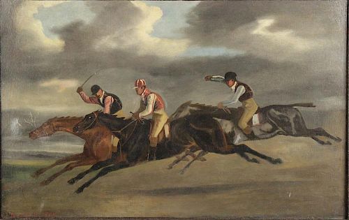 Attributed to Samuel Henry Alken-Racing Scene, 1862