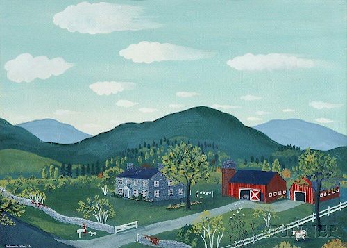 Maxwell Mays (American, 1918-2009)      Folk Art Farm