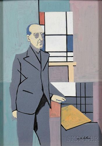 Max Arthur Cohn (American, 1903-1998)      Piet Mondrian in his Studio
