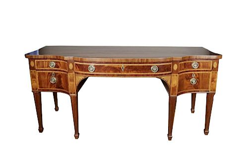 An Extremely Fine George III Mahogany Inlaid Sideboard, from the estate of J. L. Severance and attributed to Gillows and Co.,
