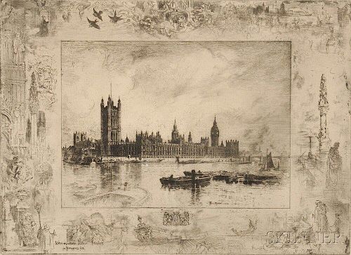 Félix Hilaire Buhot (French, 1847-1898)      Westminster Palace