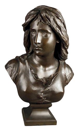 Eugene Antoine Aizelin( French, 1821-1902) Bust of Mignon, 19th Century French School, 19th Century French